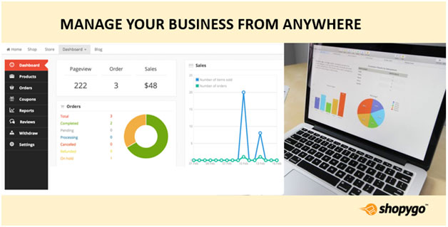 Online shop to manage your business from anywhere and everywhere