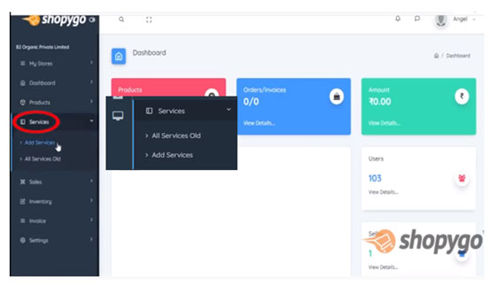 Shopygo enable the seller to add services and manage the bookings