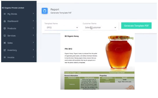 easily generate a product specification sheet in pdf format from Shopygo dashboard